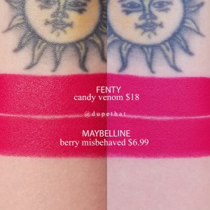 Fenty Beauty Candy Venom Mattemoiselle Plush Matte Lipstick Dupes
