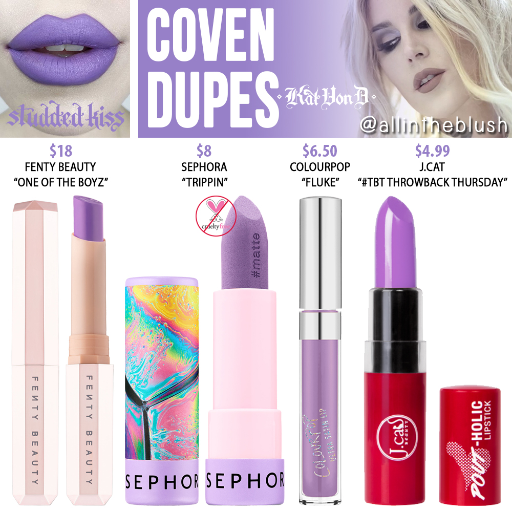 Kat Von D Coven Studded Kiss Crème Lipstick Dupes