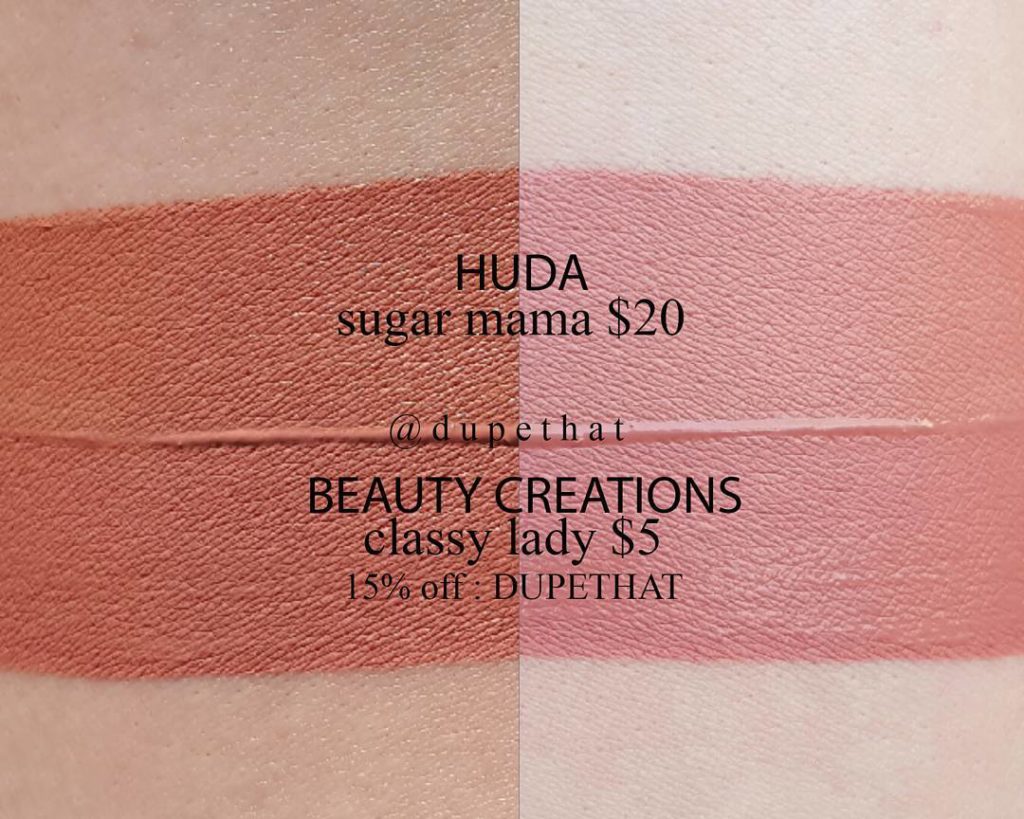 Huda Beauty Sugar Mama Liquid Matte Lipstick Dupes