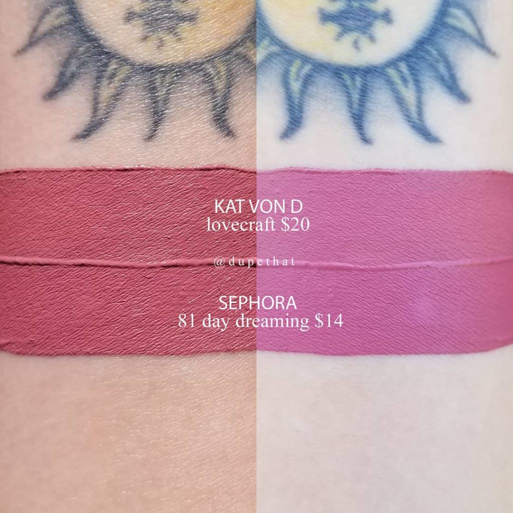 Kat Von D Lovecraft Everlasting Liquid Lipstick Dupes