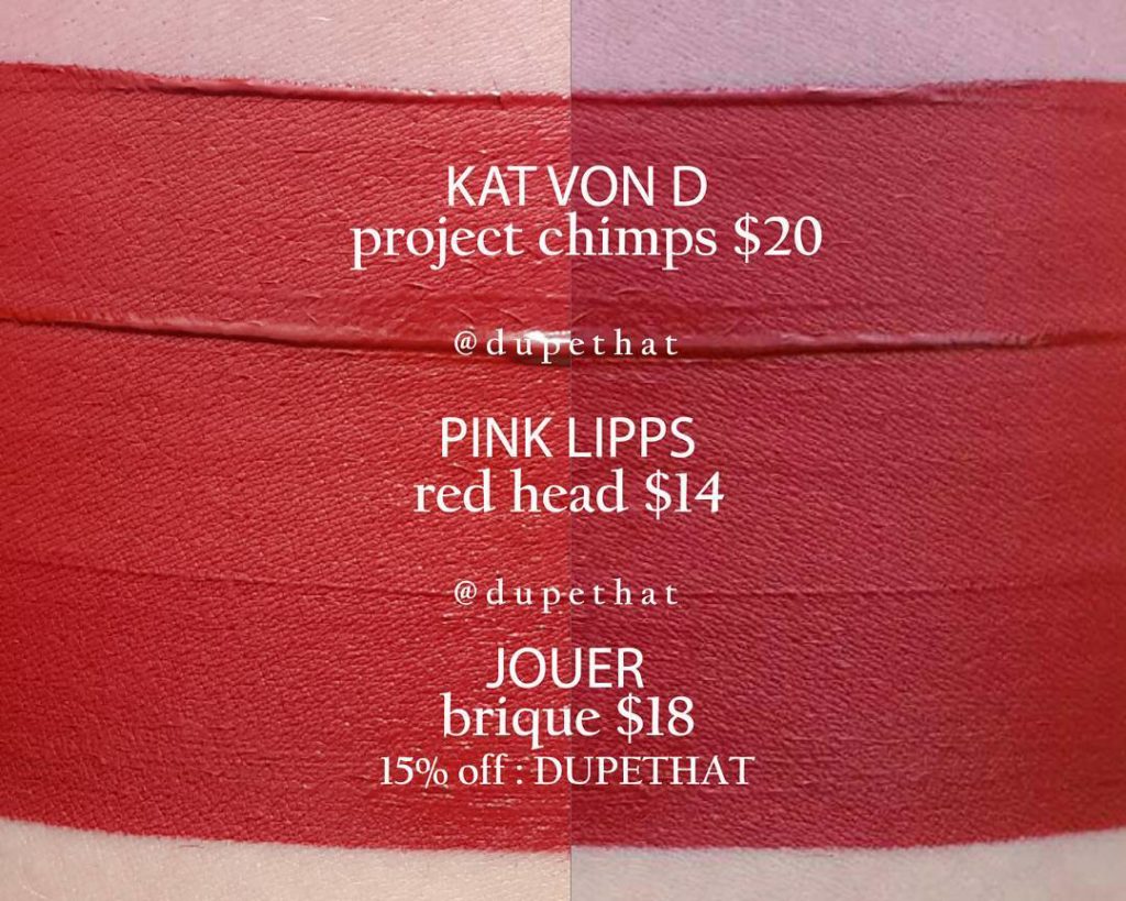 Kat Von D Project Chimps Everlasting Liquid Lipstick Dupes