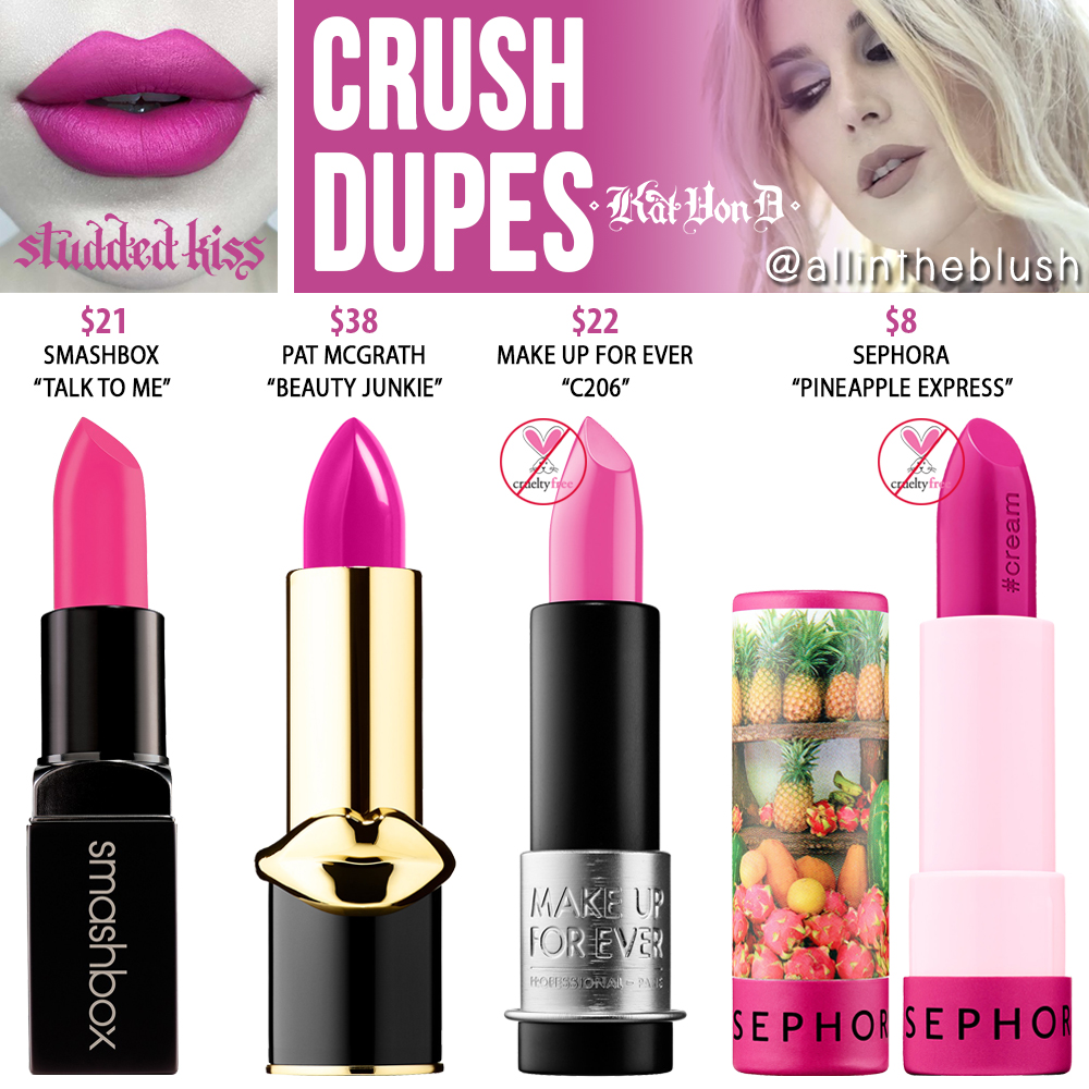Kat Von D Crush Studded Kiss Crème Lipstick Dupes