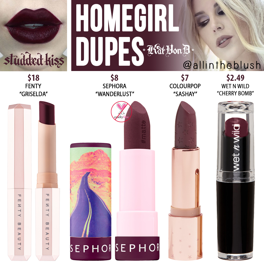 Kat Von D Homegirl Studded Kiss Crème Lipstick Dupes