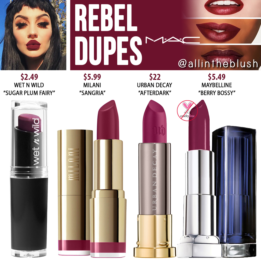 MAC Rebel Lipstick Dupes