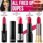 MAC All Fired Up Lipstick Dupes