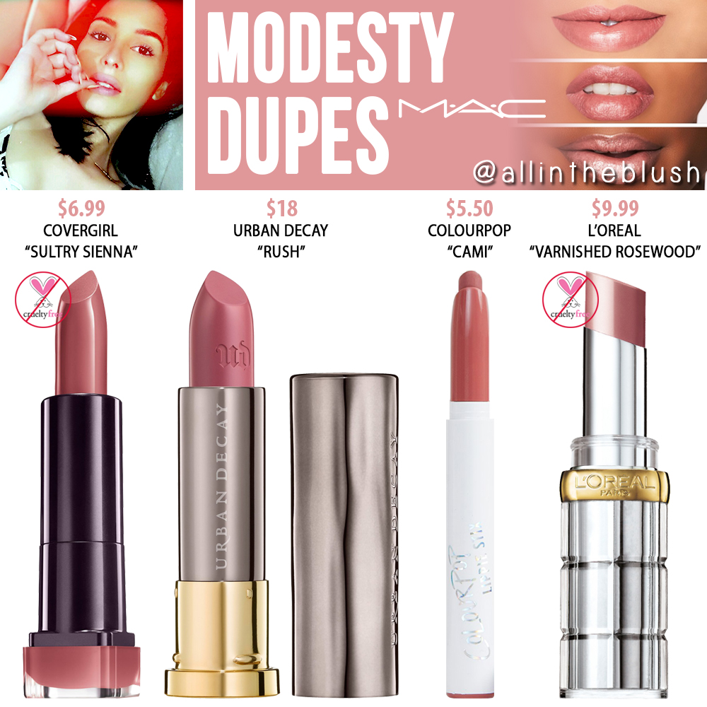 Ongebruikt MAC Modesty Lipstick Dupes - All In The Blush AB-02