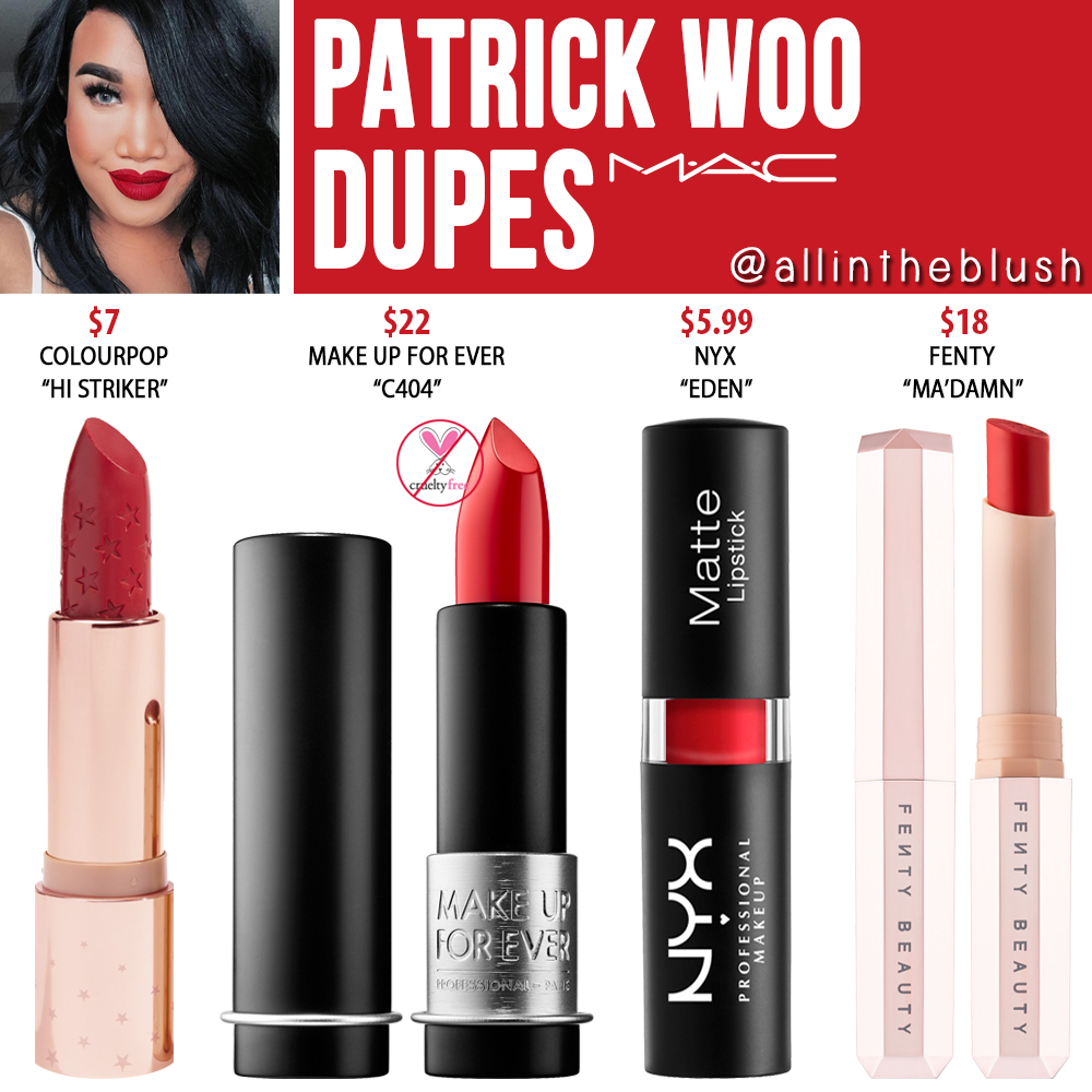 MAC Patrick Woo Lipstick Dupes