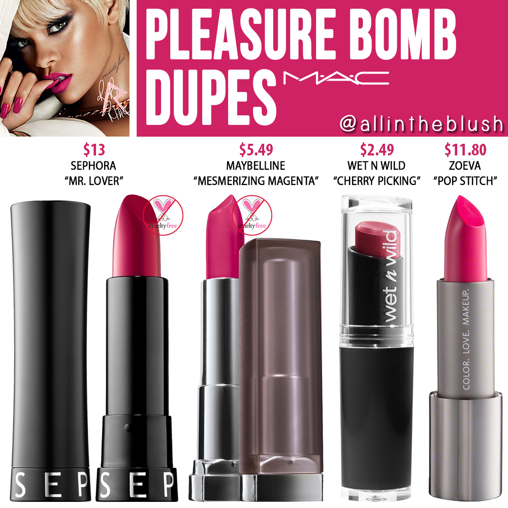 MAC Pleasure Bomb Lipstick Dupes