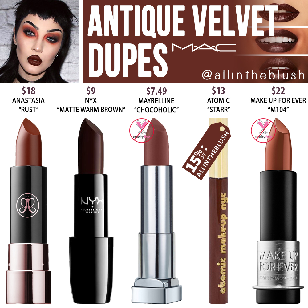 MAC Antique Velvet Lipstick Dupes - All In The Blush.