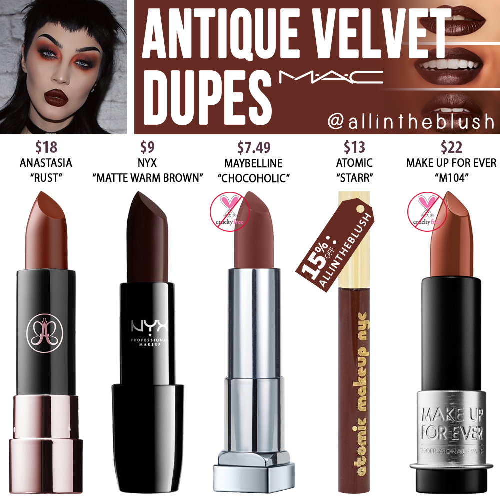 MAC Antique Velvet Lipstick Dupes