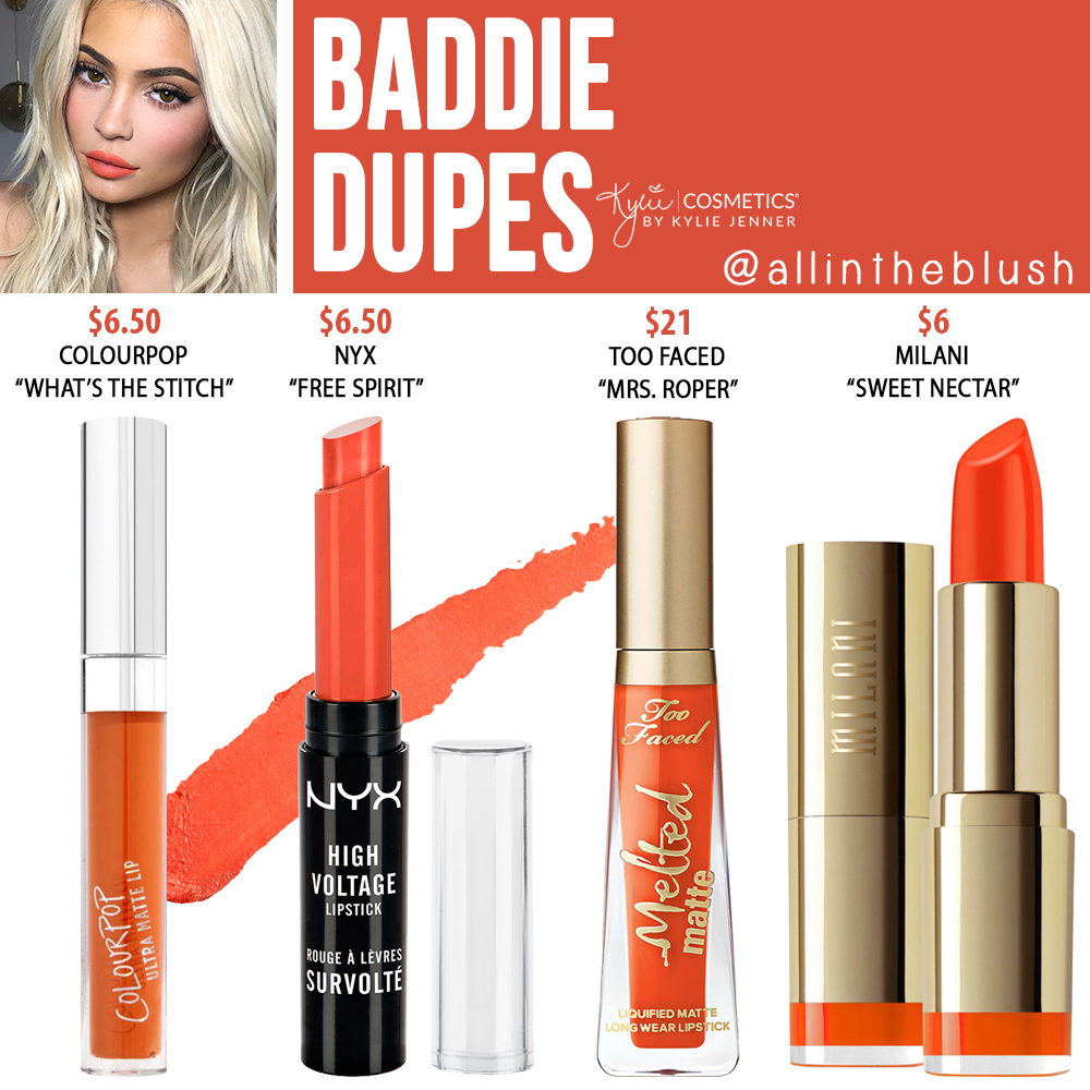 Kylie Cosmetics Baddie Liquid Lipstick Dupes