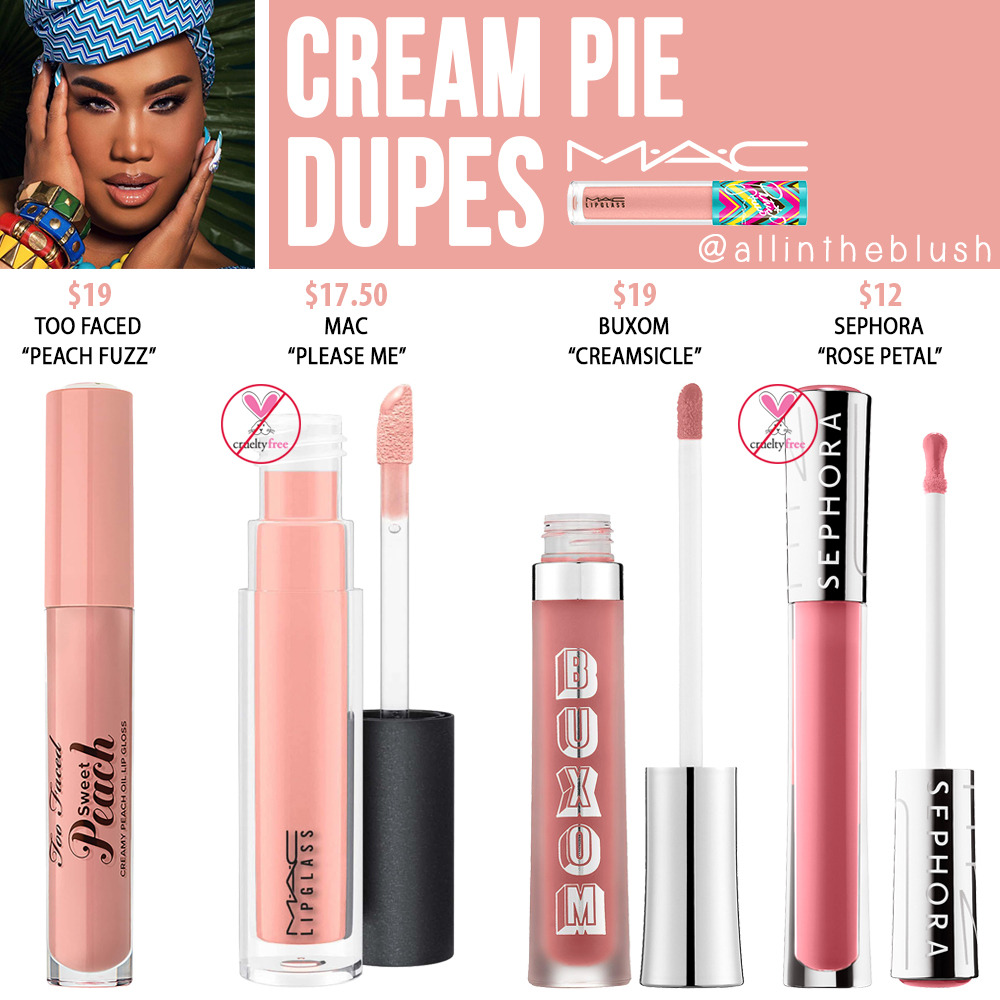 MAC Cream Pie Lipglass Dupes