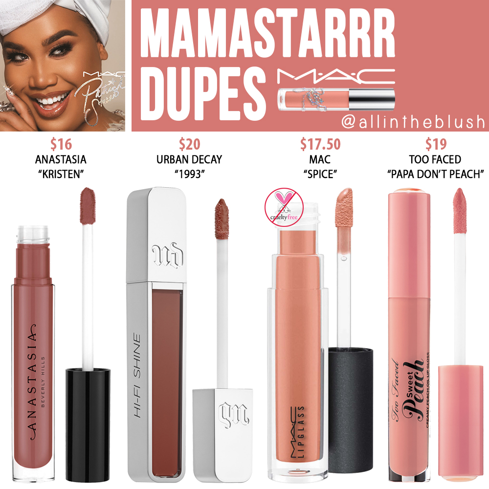 MAC Mamastarrr Lipglass Dupes