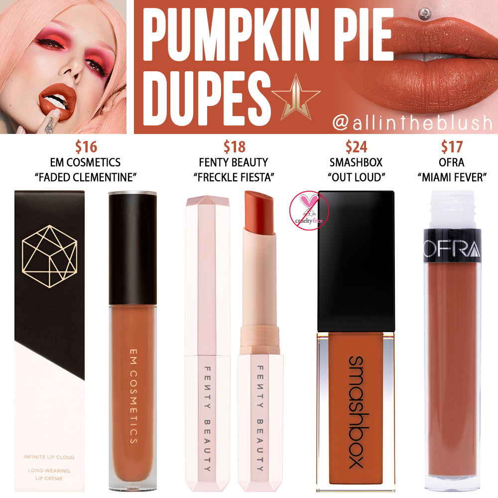 Jeffree Star Pumpkin Pie Velour Liquid Lipstick Dupes