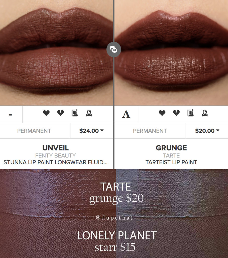 Fenty Beauty Unveil Stunna Lip Paint Dupes