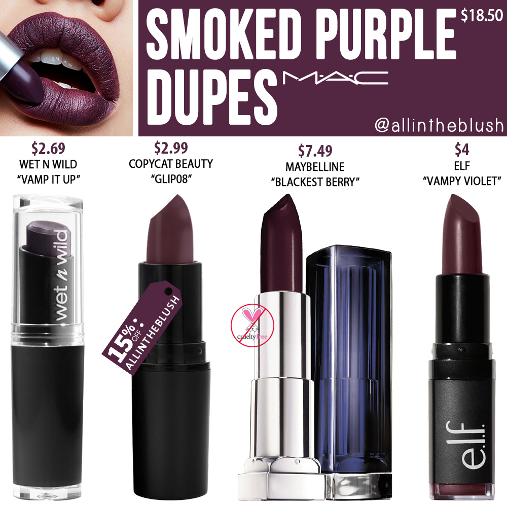 MAC Smoked Purple Lipstick Dupes - All In The Blush.