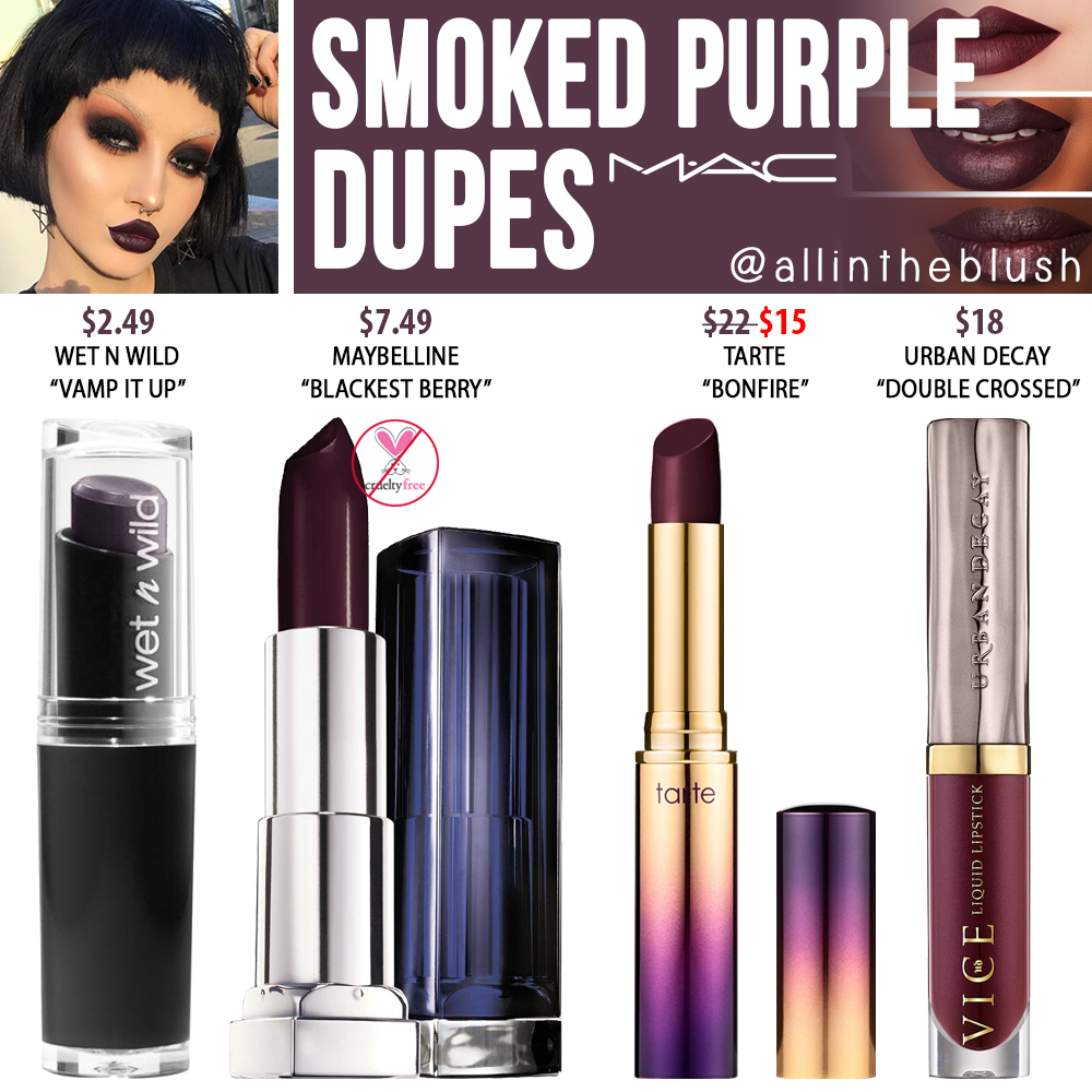 MAC Smoked Purple Lipstick Dupes