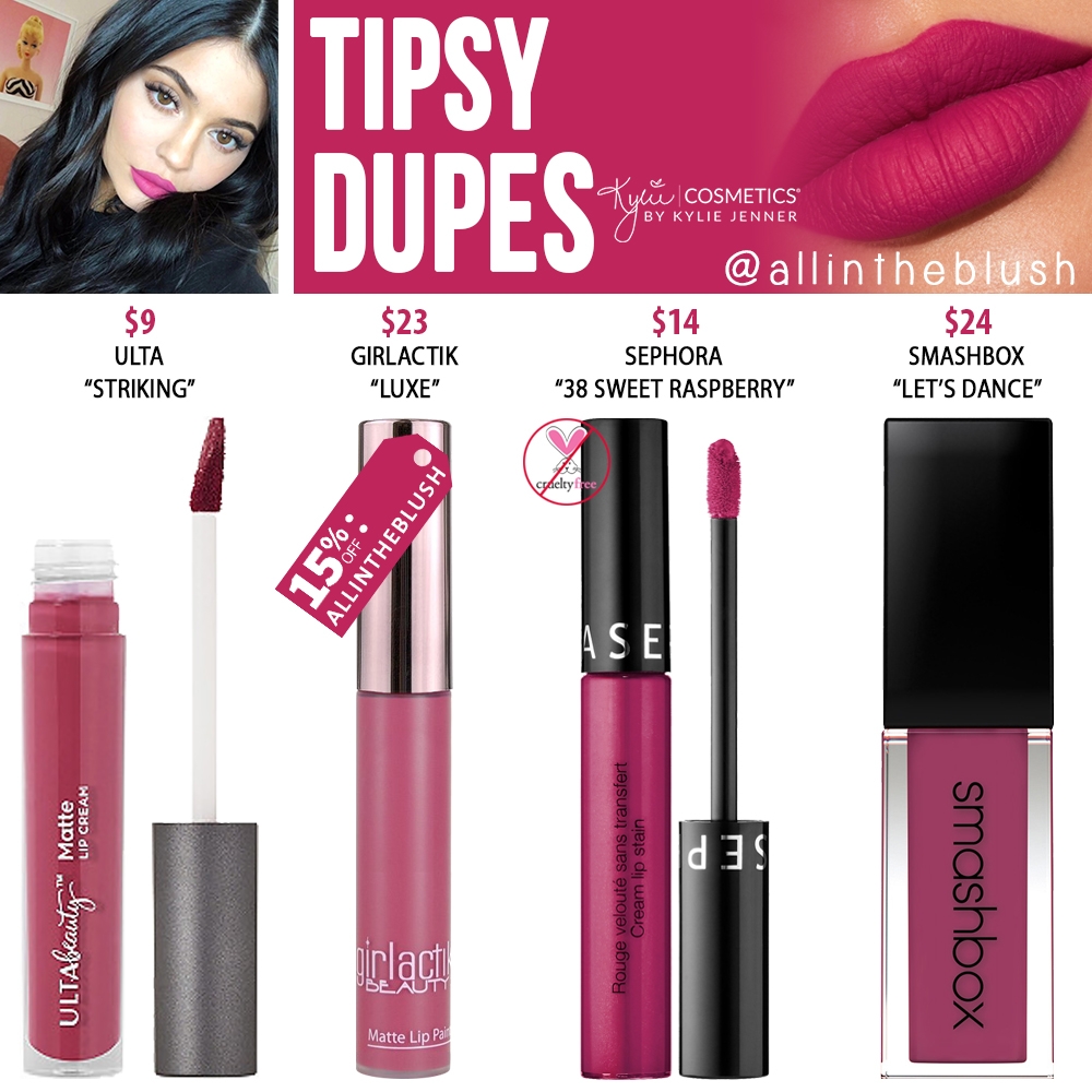 Kylie Cosmetics Tipsy Liquid Lipstick Dupes