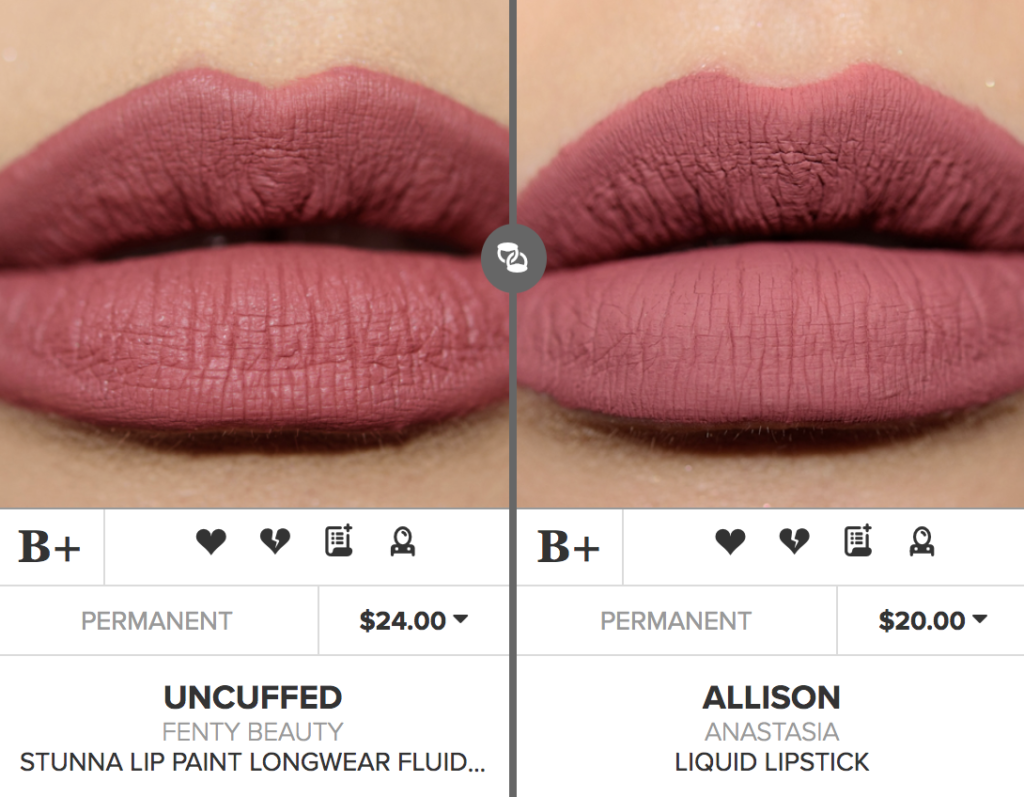 Fenty Beauty Uncuffed Stunna Lip Paint Dupes