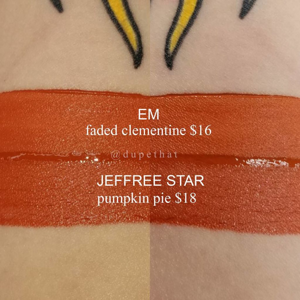 Jeffree Star Pumpkin Pie Velour Liquid Lipstick Dupes