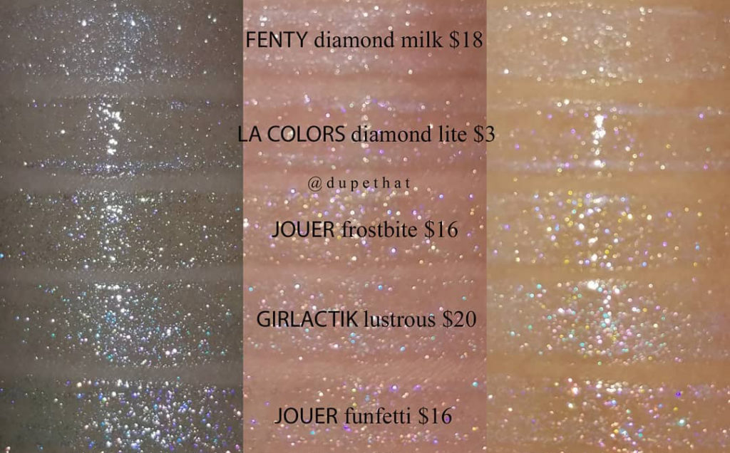 Fenty Beauty Diamond Milk Gloss Bomb Dupes