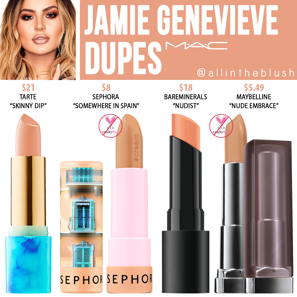 MAC Jamie Genevieve Lipstick Dupes