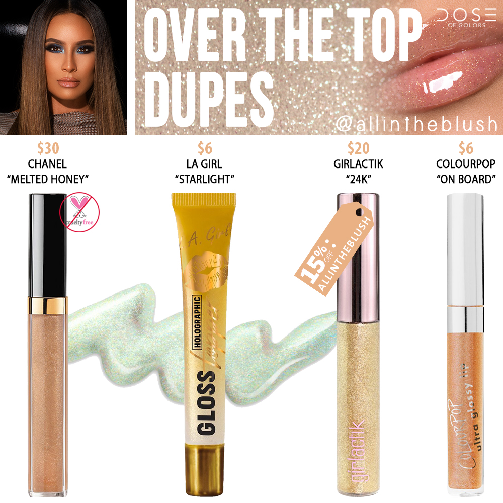 Dose of Colors Over the Top Lip Gloss Dupes - All In The Blush