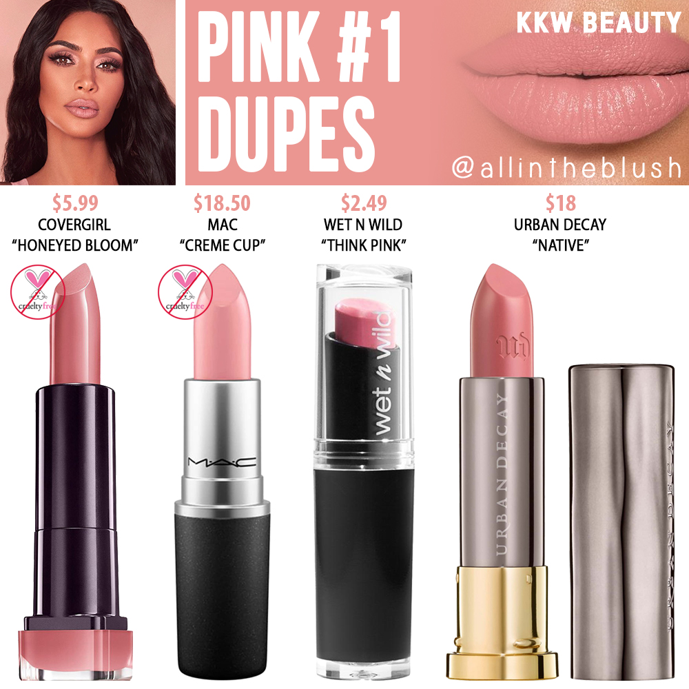 KWW Beauty Pink #1 Crème Lipstick Dupes - All In The Blush.
