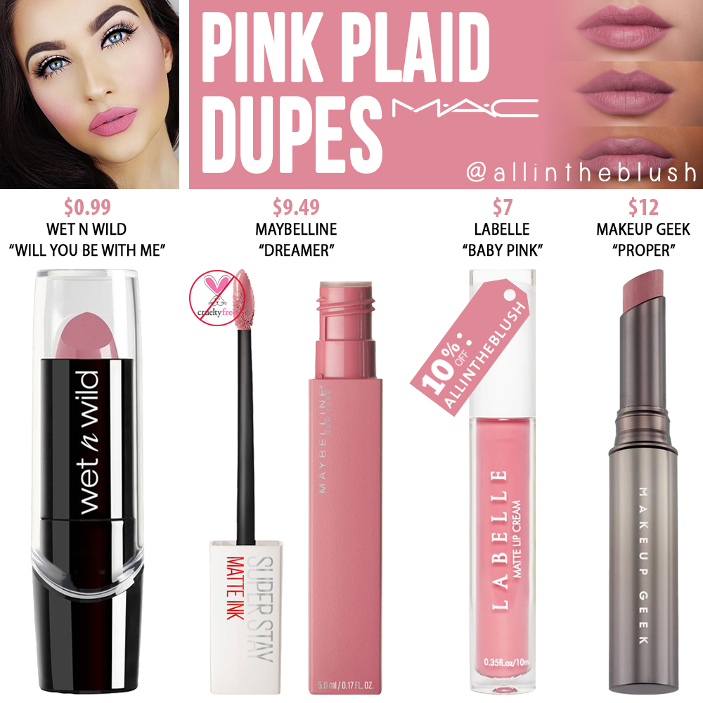 MAC Pink Plaid Lipstick Dupes - All In The Blush.
