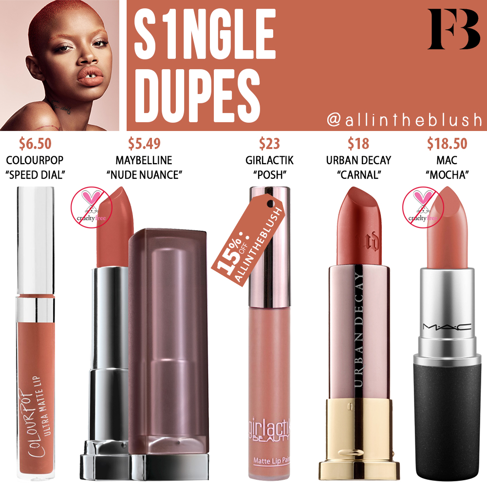 Fenty Beauty S1ngle Mattemoiselle Plush Matte Lipstick Dupes