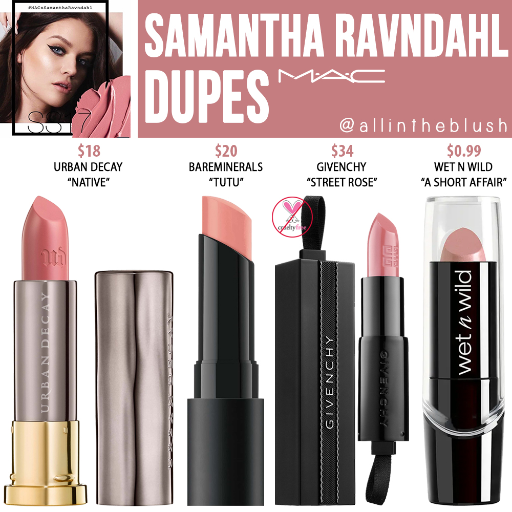 MAC Samantha Ravndahl Lipstick Dupes