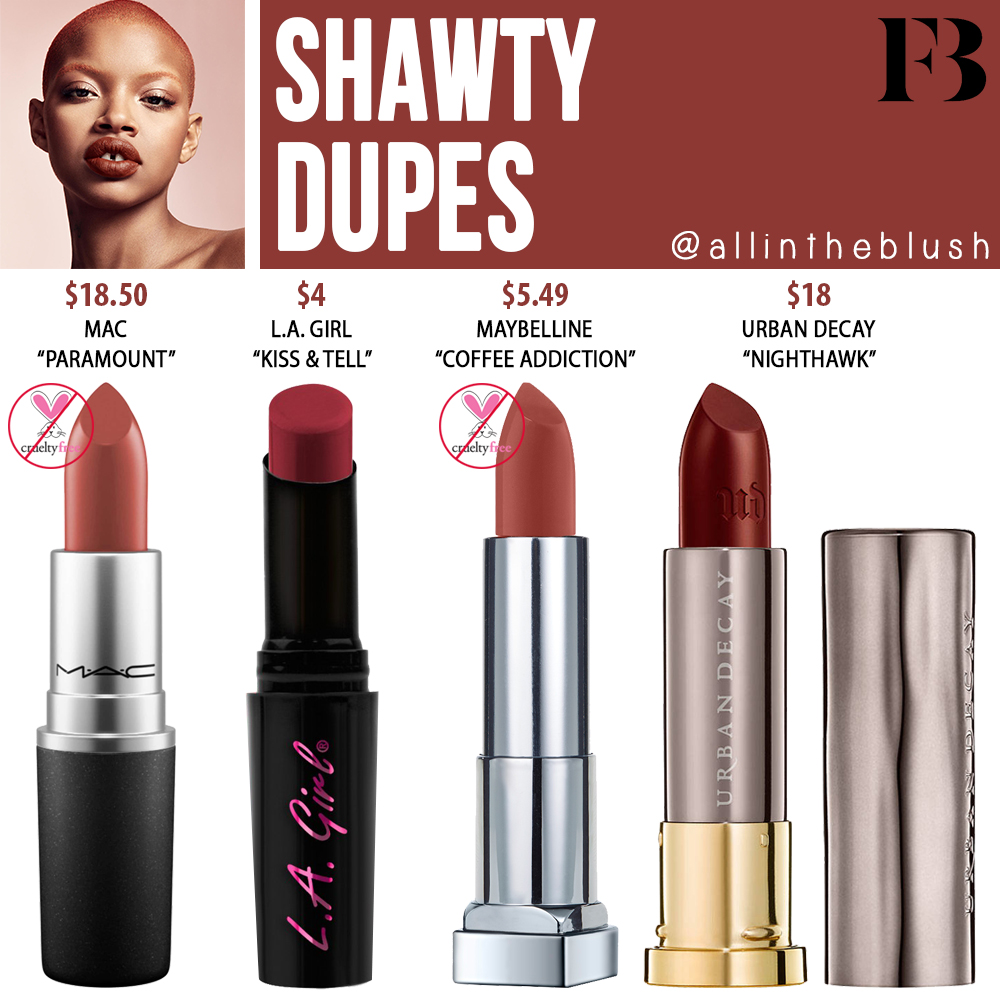 Fenty Beauty Shawty Mattemoiselle Plush Matte Lipstick Dupes