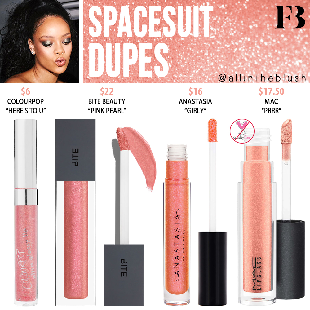 Fenty Beauty Spacesuit Cosmic Gloss Lip Glitter Dupes