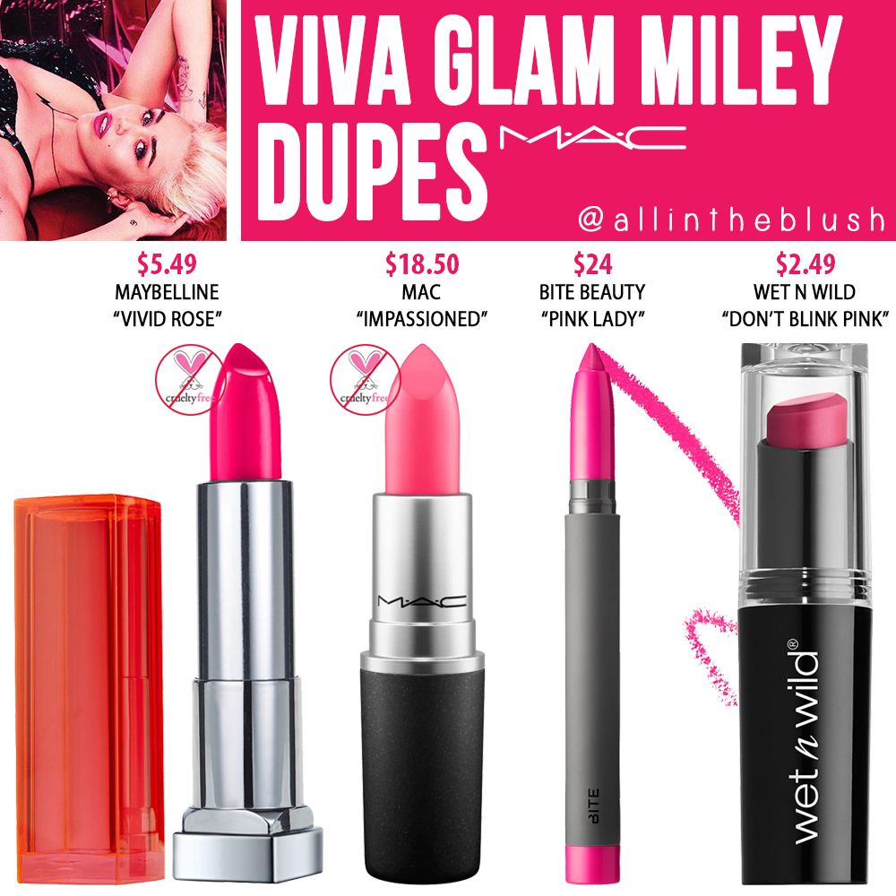 MAC Viva Glam Miley Cyrus Lipstick Dupes