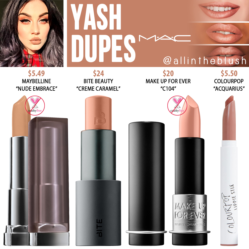 Spiksplinternieuw MAC Yash Lipstick Dupes - All In The Blush CH-34