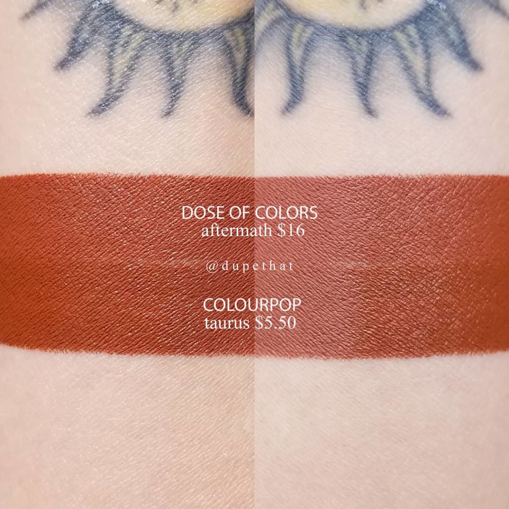 Dose of Colors Aftermath Semi Matte Lipstick Dupes