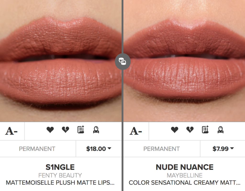 Fenty Beauty S1ngle Mattemoiselle Plush Matte Lipstick Dupes