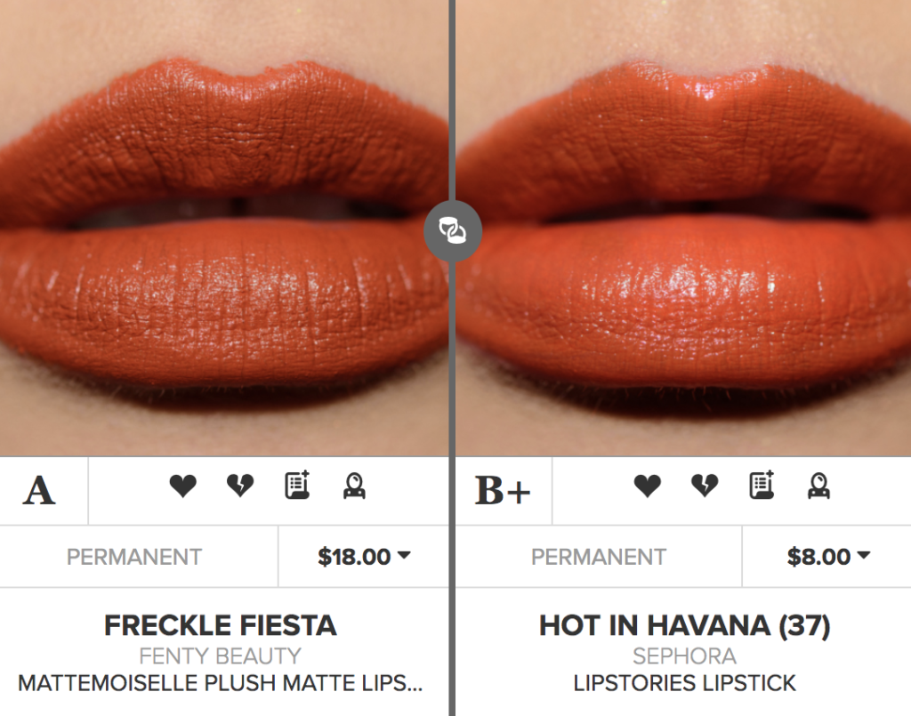 Fenty Beauty Freckle Fiesta Mattemoiselle Plush Matte Lipstick Dupes