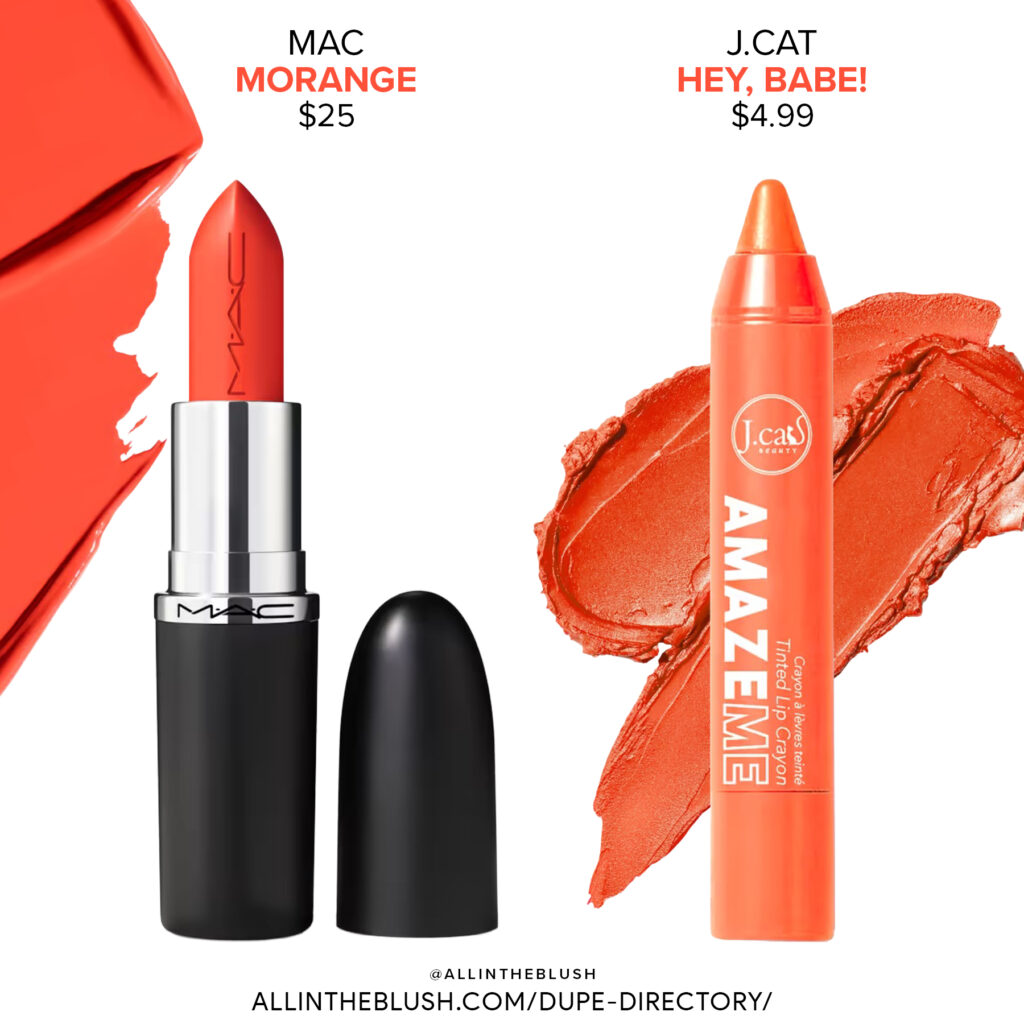 MAC Morange Lipstick Dupes