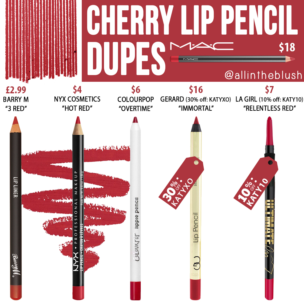 MAC Cherry Lip Pencil Dupes