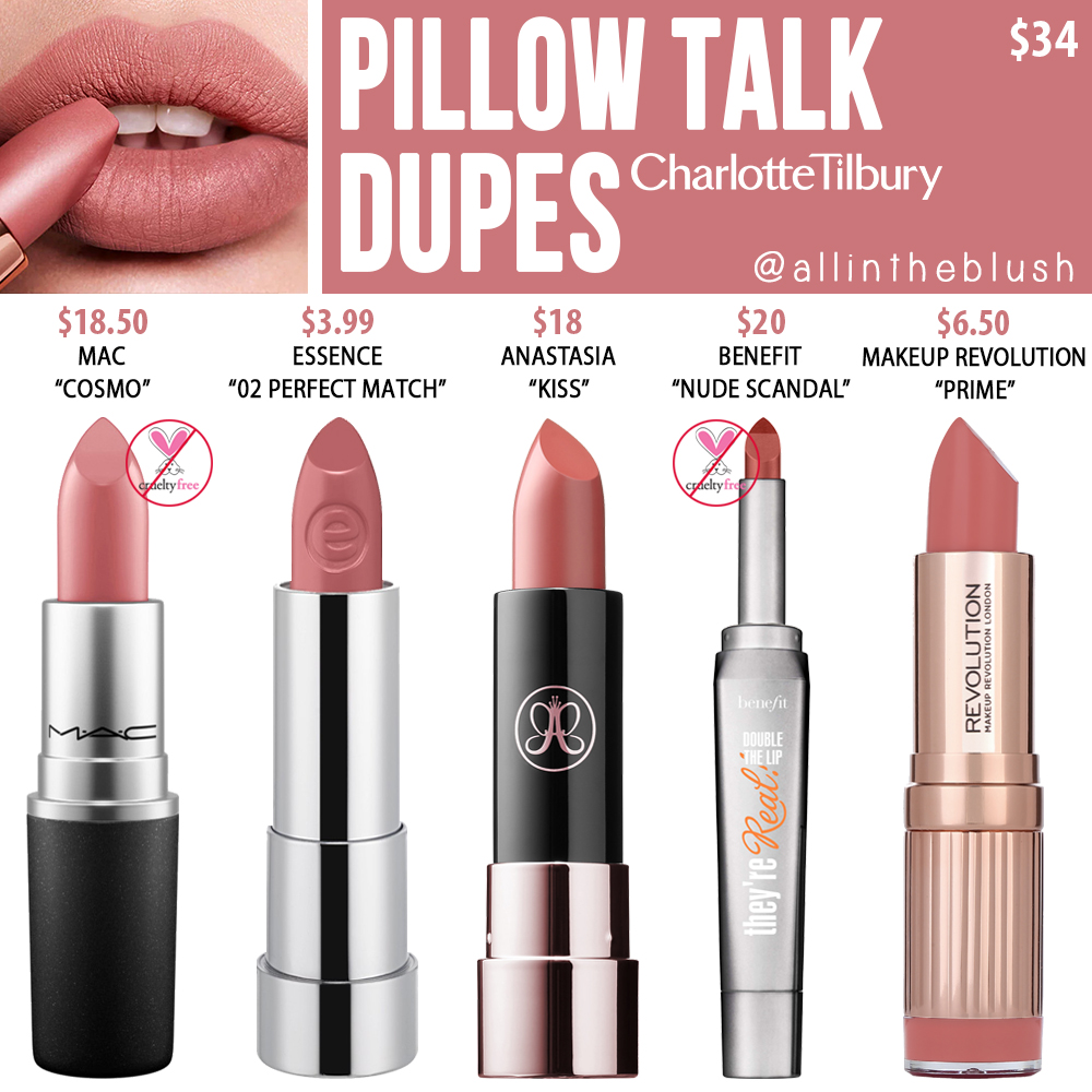 Charlotte Tilbury Pillow Talk Dupe Charlotte Tilbury Pillow Talk Matte Revolution Lipstick Dupes - All In The Blush