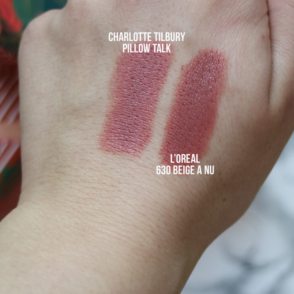 Charlotte Tilbury Pillow Talk Matte Revolution Lipstick Dupes