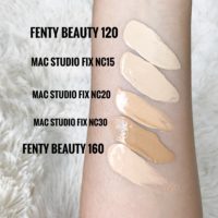 fenty filt swatches longwear nc15 giakingbeauty dupes