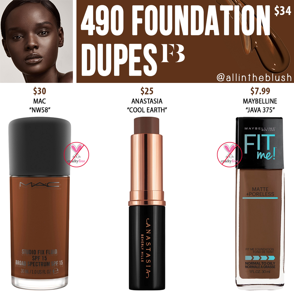 Fenty Beauty 490 Pro Filt’r Soft Matte Longwear Foundation Dupes