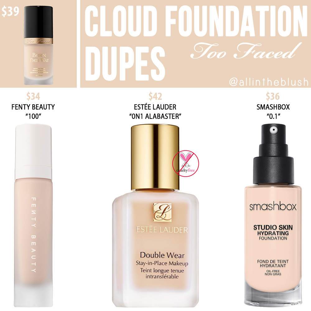 Too Faced Cloud Born This Way Foundation Dupes.