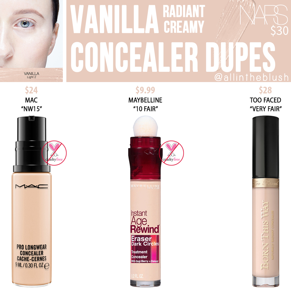 NARS Vanilla Radiant Creamy Concealer Dupes - All In The Blush