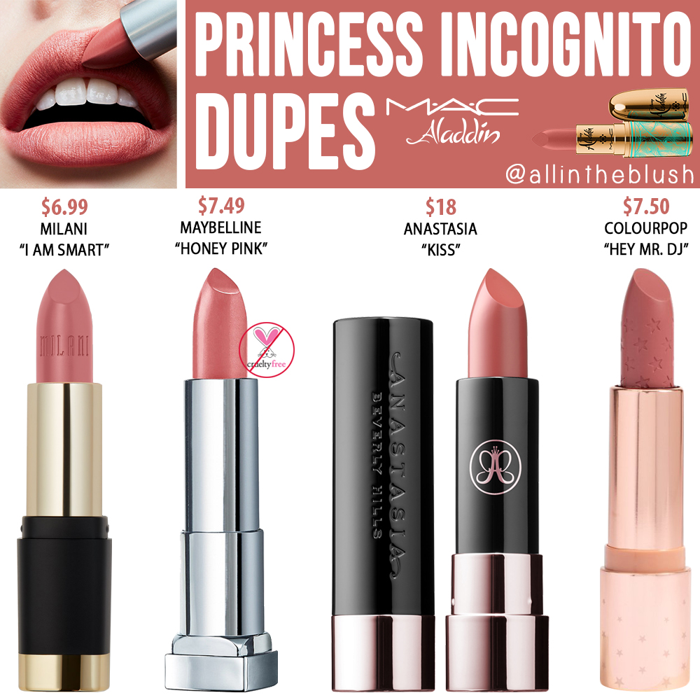 MAC Princess Incognito Lipstick Dupes [Disney Aladdin Collection]