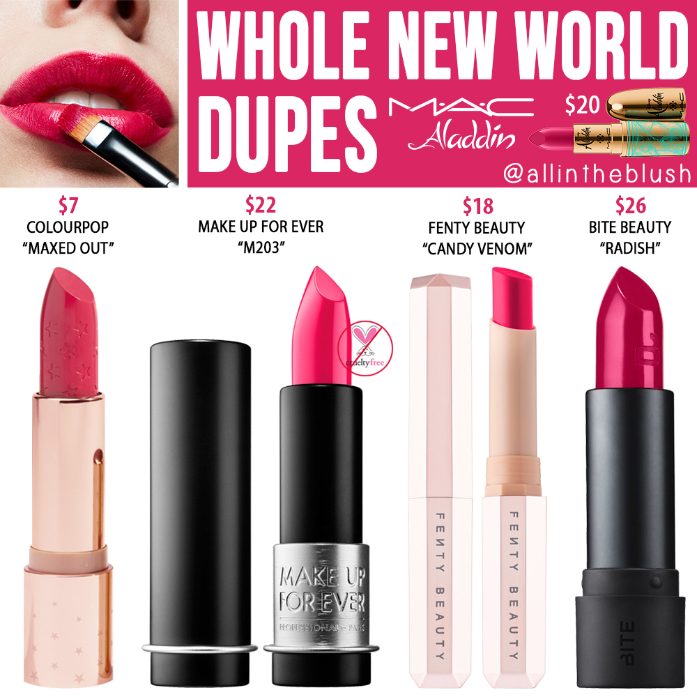 MAC Whole New World Lipstick Dupes [Disney Aladdin Collection]