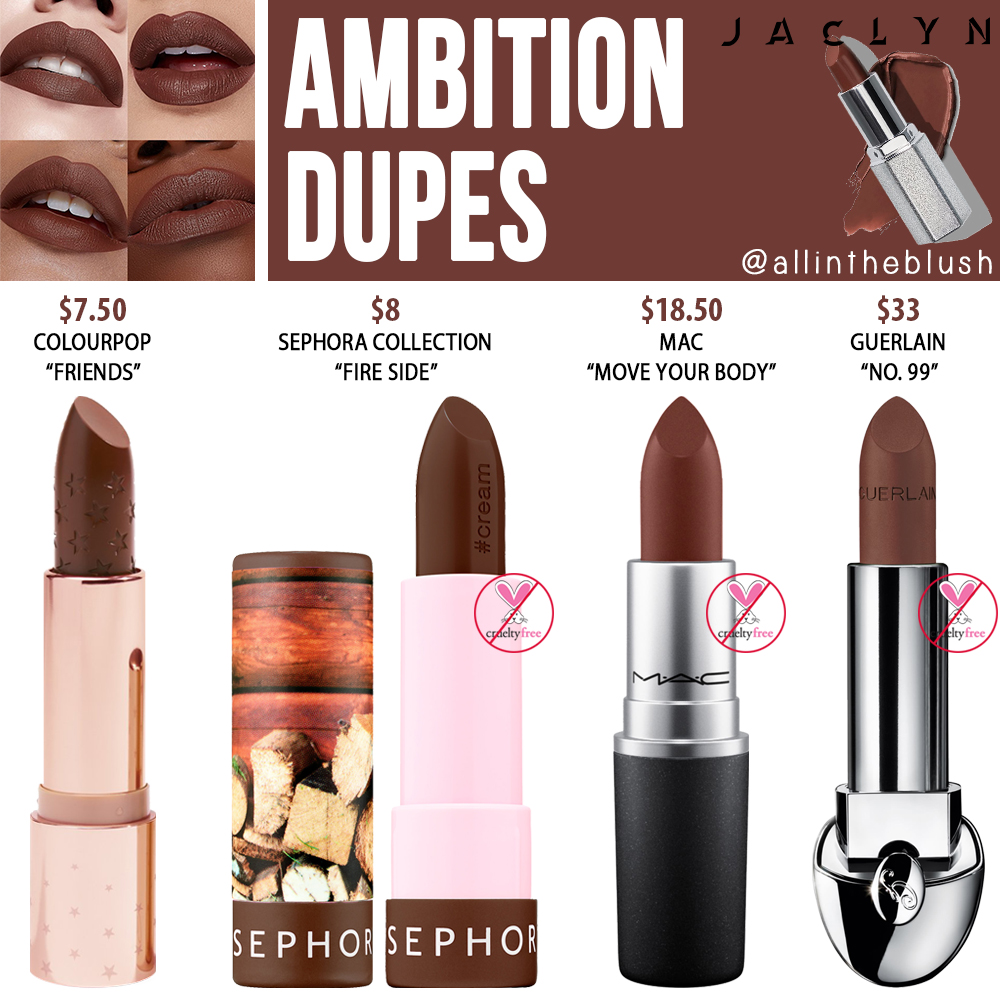 Jaclyn Hill Cosmetics Ambition Lipstick Dupes