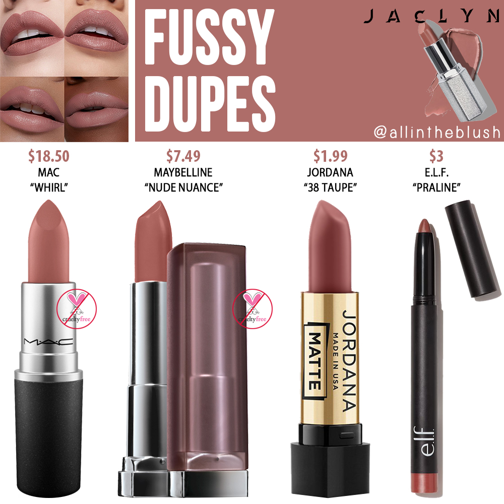 Jaclyn Hill Cosmetics Fussy Lipstick Dupes